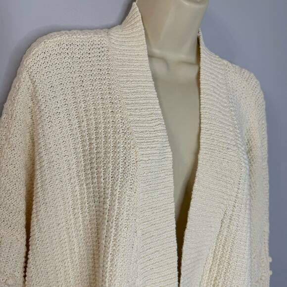 MADEWELL Bobble Cardigan Sweater Open Front Oversized Lighthouse Bright Ivory 2X - Picture 7 of 13